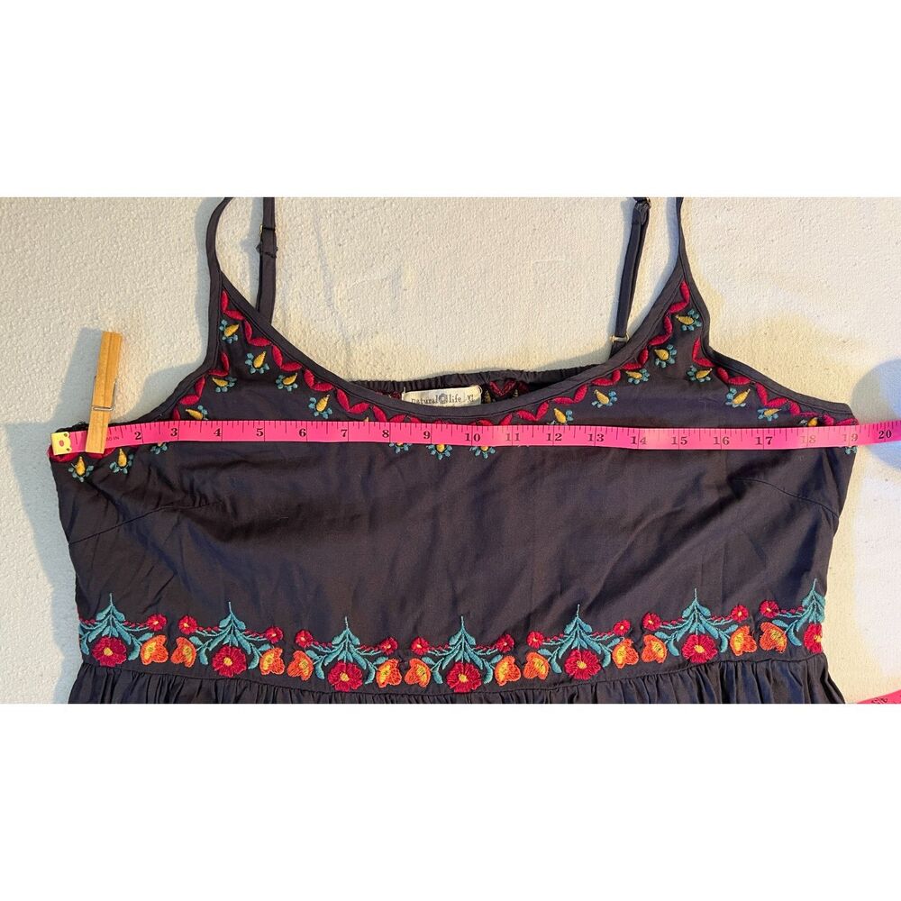 Natural Life Boho Sara Floral Embroidered Mini Dress / Top XL - Picture 8 of 9